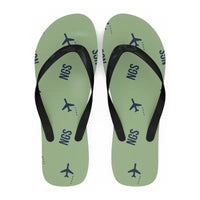 Thumbnail for Nagasaki Airport (NGS) Slippers & Flip Flops - Slippers - Flip Flops - Pattern - Light Green
