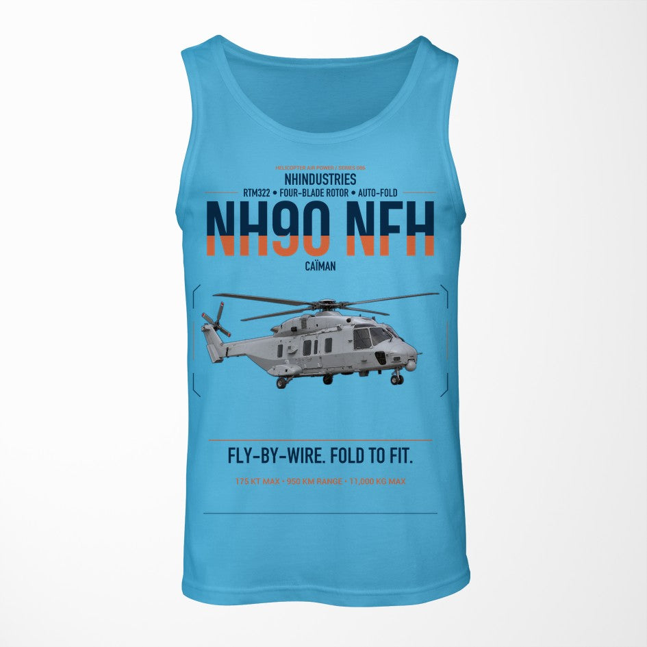 NHIndustries NH90 NFH Caïman design on sky blue tank top
