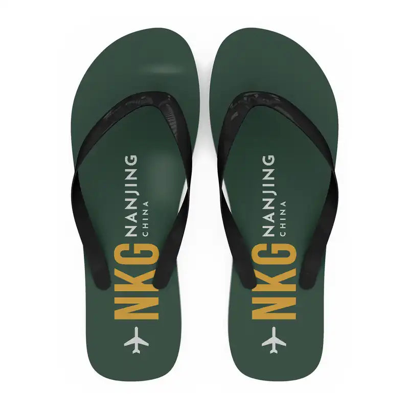 Nanjing Lukou International Airport (NKG) Slippers & Flip Flops - Slippers - Flip Flops - Code - Dark Green
