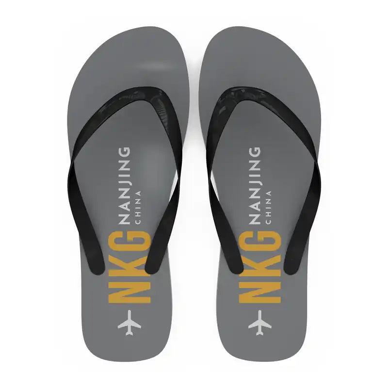 Nanjing Lukou International Airport (NKG) Slippers & Flip Flops - Slippers - Flip Flops - Code - Gray