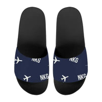 Thumbnail for Nanjing Lukou International Airport (NKG) Slippers & Flip Flops - Slippers - Sport - Pattern - Navy Blue