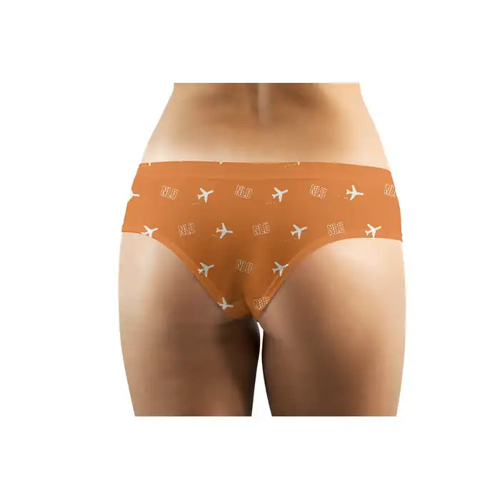 Felipe Ángeles International Airport Mexico City (NLU) Women Panties - Pattern - Orange - Back