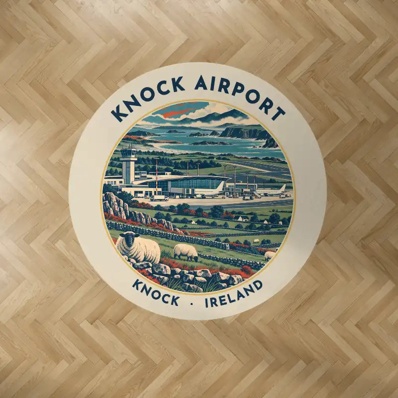 Ireland West Airport Knock (NOC) Carpets - Carpet Round - Badge - Beige