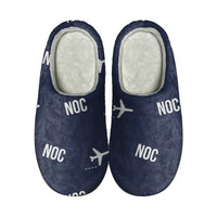 Thumbnail for Ireland West Airport Knock (NOC) Slippers & Flip Flops - Slippers - Cotton - Pattern - Navy Blue