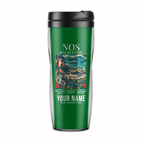 Thumbnail for Nosy Be International Airport (NOS) Travel Mugs - Poster + Name - Plastic (No Holder) - Green