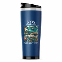 Thumbnail for Nosy Be International Airport (NOS) Travel Mugs - Poster - Stainless Steel (No Holder) - Blue