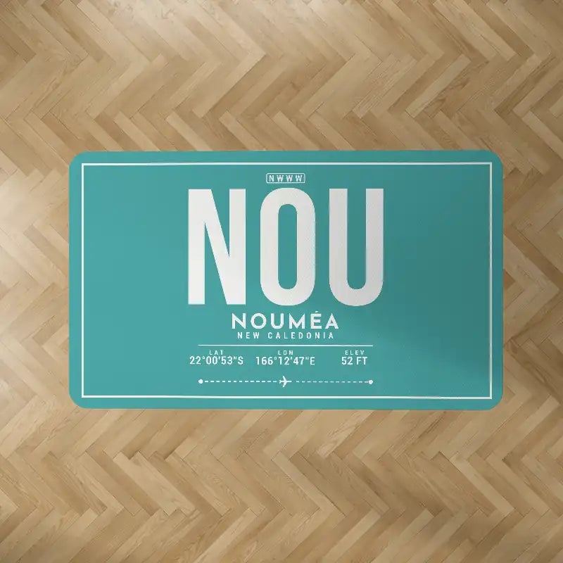 Nouméa–La Tontouta International Airport (NOU) Carpets - Carpet Rectangle - ID Tag - Turquoise