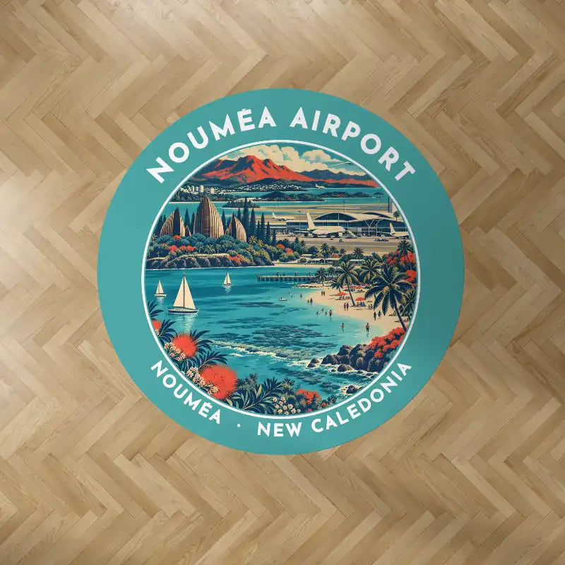 Nouméa–La Tontouta International Airport (NOU) Carpets - Carpet Round - Badge - Turquoise