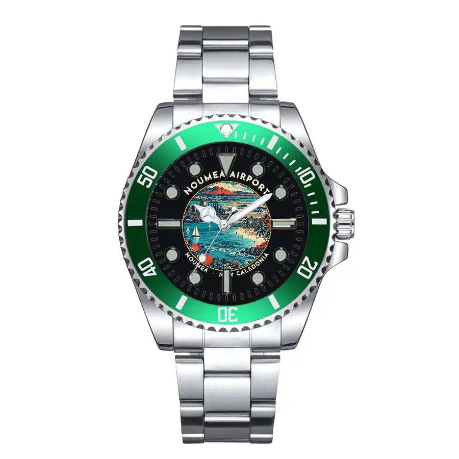 Nouméa–La Tontouta International Airport (NOU) Aviator Watches - Badge - Premium Diver - Green