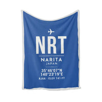 Thumbnail for Tokyo Narita International Airport (NRT) Bedding Sets & Blankets - Blanket - ID Tag - Blue