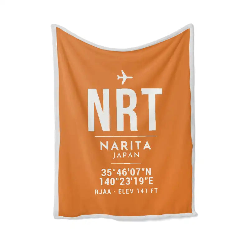 Tokyo Narita International Airport (NRT) Bedding Sets & Blankets - Blanket - ID Tag - Orange