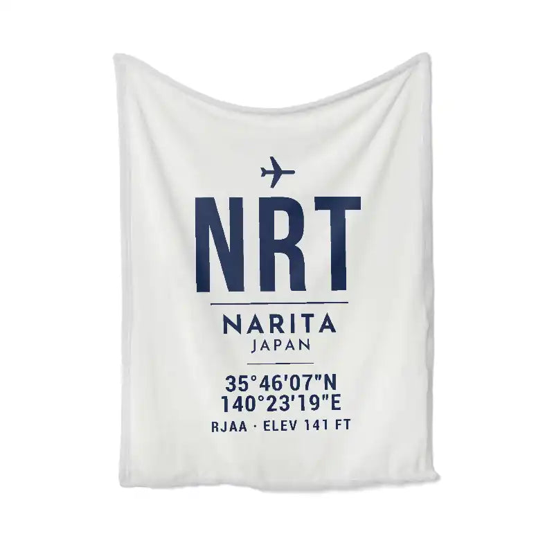 Tokyo Narita International Airport (NRT) Bedding Sets & Blankets - Blanket - ID Tag - White