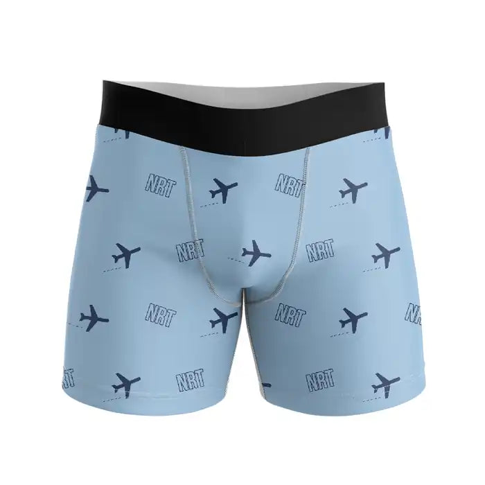 Tokyo Narita International Airport (NRT) Men Boxers - Pattern - Light Blue