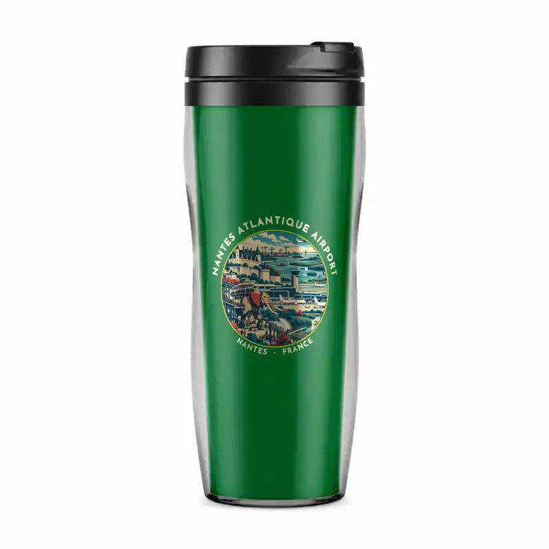 Nantes Atlantique Airport (NTE) Travel Mugs - Badge - Plastic (No Holder) - Green