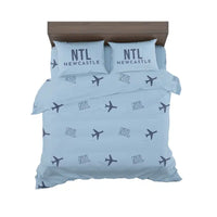 Thumbnail for Newcastle Airport (NTL) Bedding Sets & Blankets - Bedding Set - Pattern - Light Blue
