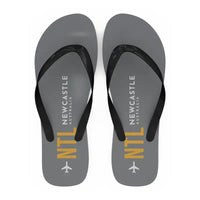 Thumbnail for Newcastle Airport (NTL) Slippers & Flip Flops - Slippers - Flip Flops - Code - Gray