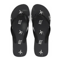 Thumbnail for Newcastle Airport (NTL) Slippers & Flip Flops - Slippers - Flip Flops - Pattern - Black