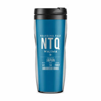 Thumbnail for Noto Airport (NTQ) Travel Mugs - Boarding Pass - Plastic (No Holder) - Light Blue