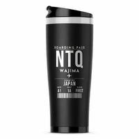 Thumbnail for Noto Airport (NTQ) Travel Mugs - Boarding Pass - Stainless Steel (No Holder) - Black