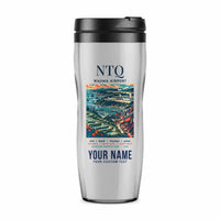 Thumbnail for Noto Airport (NTQ) Travel Mugs - Poster + Name - Plastic (No Holder) - Light Gray