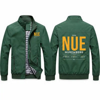 Thumbnail for Nuremberg Airport (NUE) Stylish Jackets - Stand Collar - Tag - Green