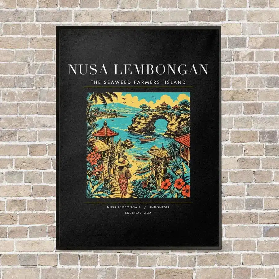 NUSA LEMBONGAN - Poster - Canvas Framed - Black