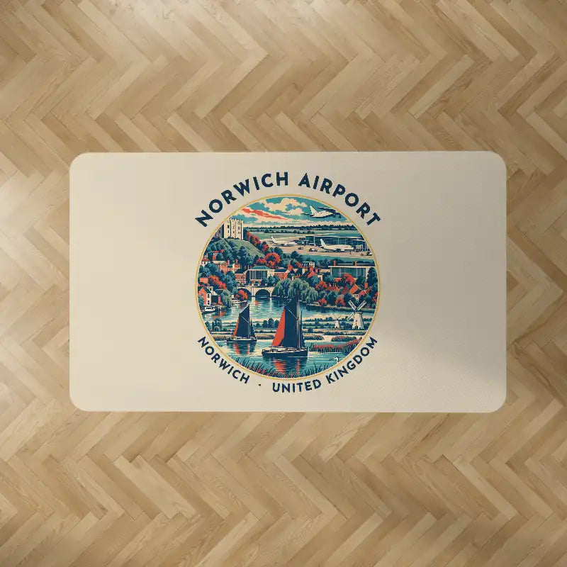 Norwich Airport (NWI) Carpets - Carpet Rectangle - Badge - Beige