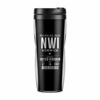 Thumbnail for Norwich Airport (NWI) Travel Mugs - Boarding Pass - Plastic (No Holder) - Black