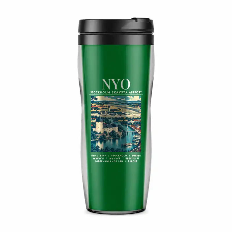 Stockholm Skavsta Airport (NYO) Travel Mugs - Poster - Plastic (No Holder) - Green