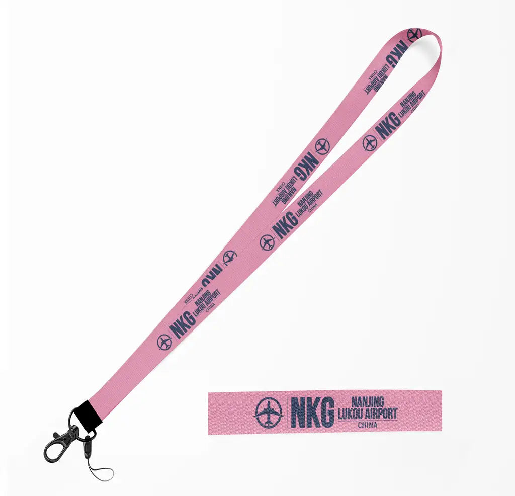 Nanjing Lukou International Airport (NKG) lanyard - pink