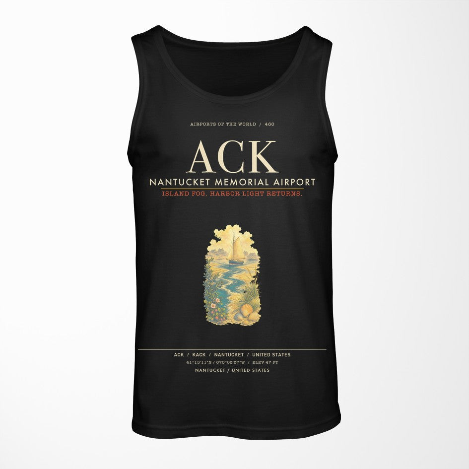 Nantucket Memorial Airport ACK Tank Top - Black