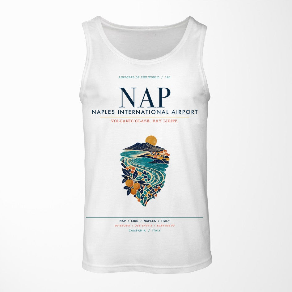 Naples International Airport (NAP) design on white tank top