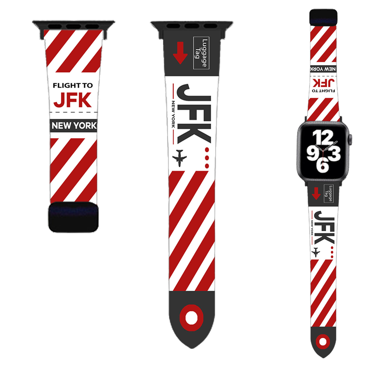 New York (JFK) Designed Soft Silicone Apple Watch Bands