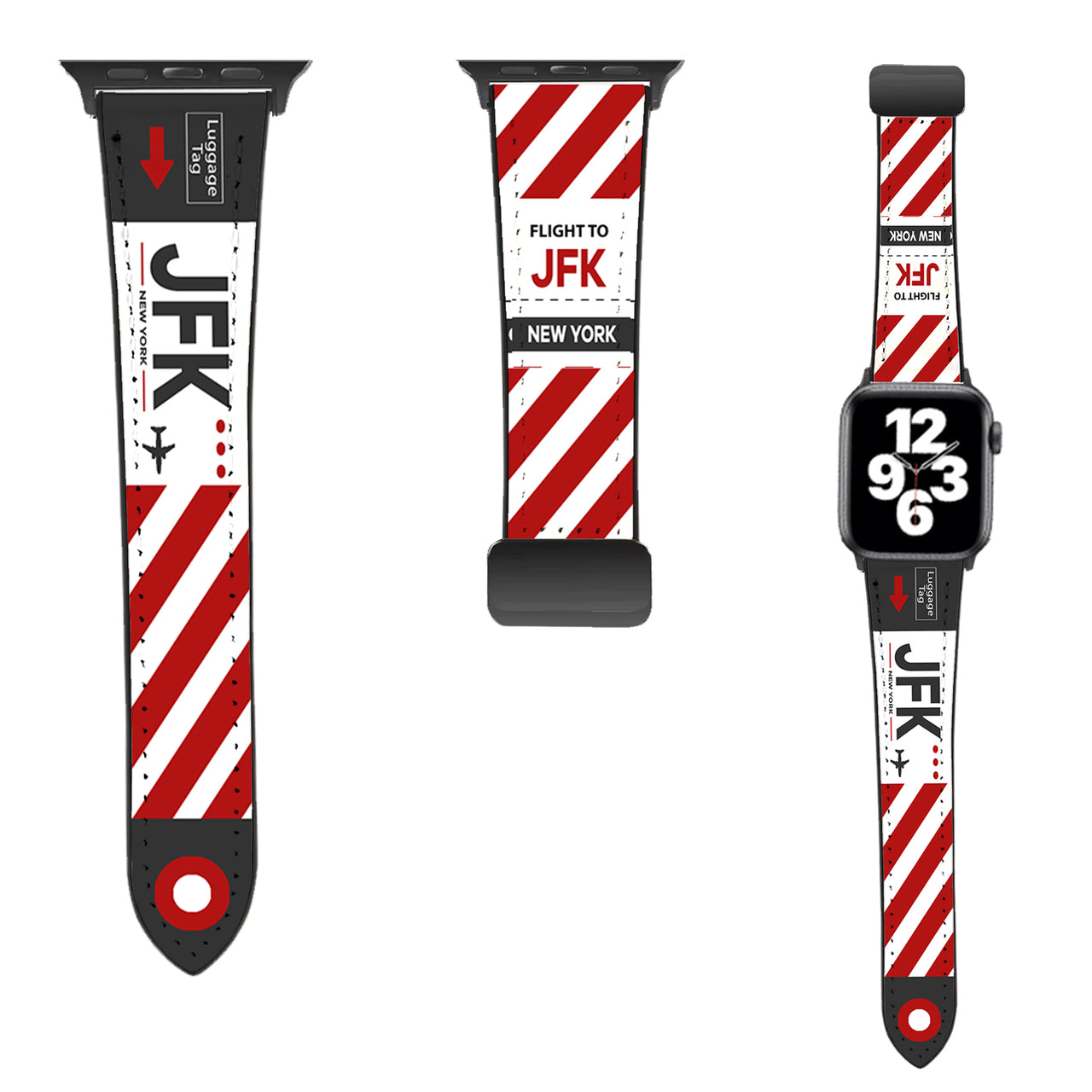 New York (JFK) Designed Leather Apple Watch Straps
