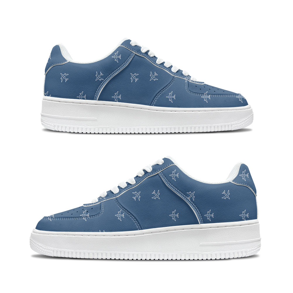 Nice Airplanes (Blue) Designed Low Top Sport Sneakers & Shoes