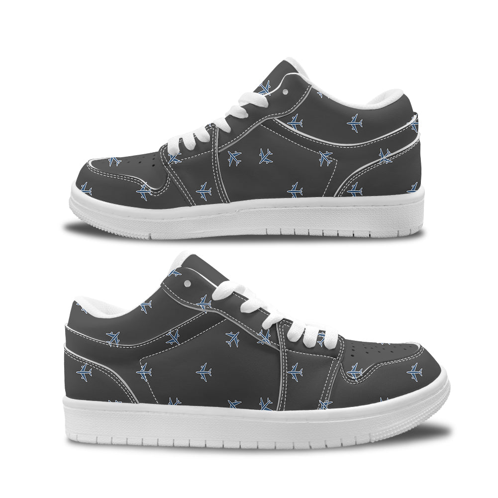Nice Airplanes (Gray) Designed Fashion Low Top Sneakers & Shoes