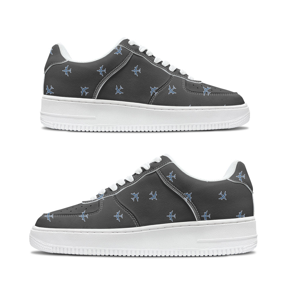 Nice Airplanes (Gray) Designed Low Top Sport Sneakers & Shoes