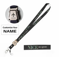 Thumbnail for Nice City Series seat belt lanyard - black with name