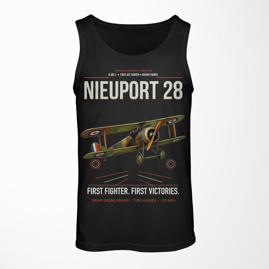 Nieuport 28C.1 design on black tank top