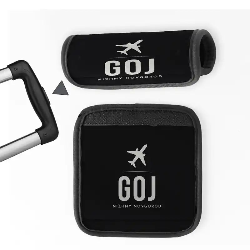 Nizhny Novgorod Strigino International Airport (GOJ) Luggage Handle Covers - Black