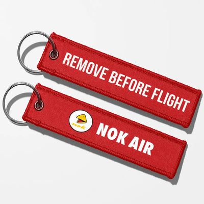 Nok Airlines Crew & Staff Tag Key Chains - Red - Remove Before Flight