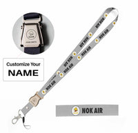 Thumbnail for Nok Airlines seat belt lanyard - light gray with name