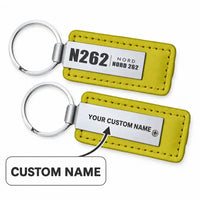 Thumbnail for Nord 262A - Leather Key Chain - Faux Leather - Tag - Yellow + Name
