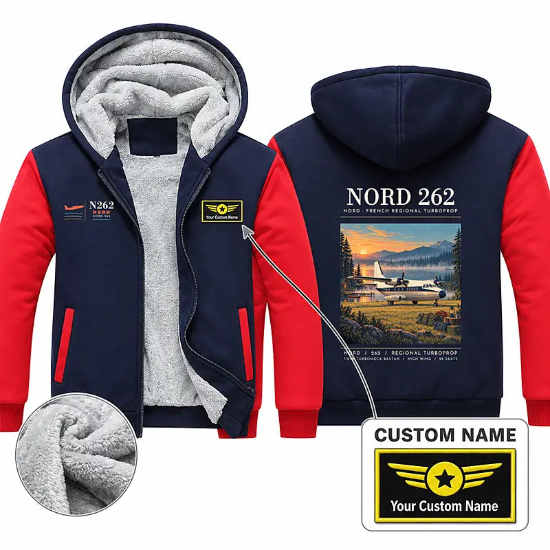 Nord 262A Zipped Sweatshirts - Poster + Name - Navy & Red