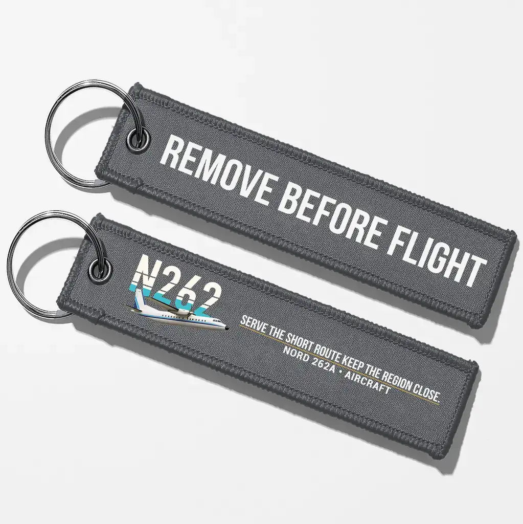 Nord 262A Aviator Key Chains - Gray - Remove Before Flight