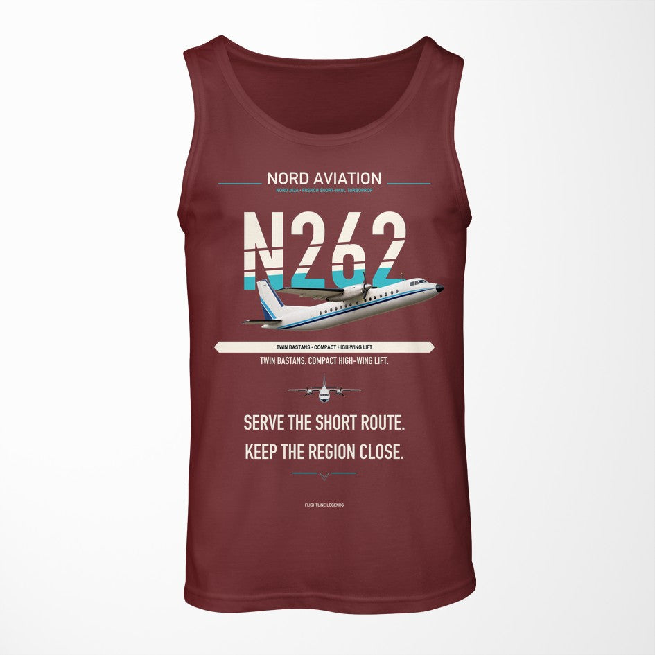 Nord 262A design on dark red tank top