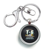 Thumbnail for North American T-6G Texan - Cartoon - Circle Key Chain - Black