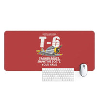 Thumbnail for North American T-6G Texan - Cartoon + Name - Desk Mat - Red