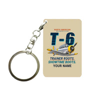 Thumbnail for North American T-6G Texan - Cartoon + Name - Key Chain - Beige