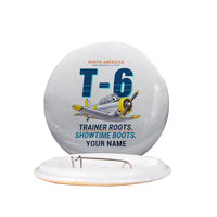 Thumbnail for North American T-6G Texan - Cartoon + Name - Pin - Light Gray